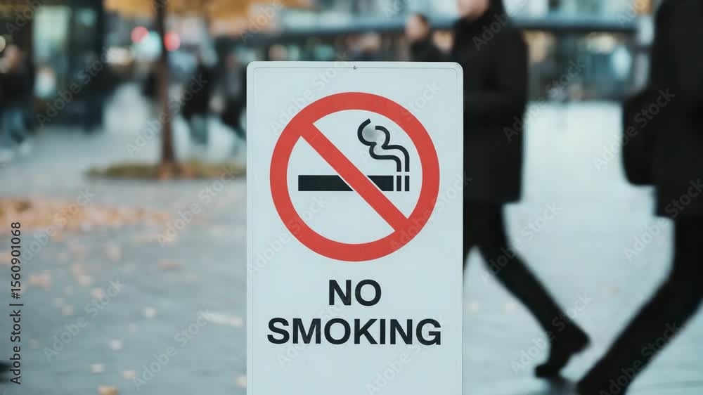 Outdoor no smoking sign city street Outdoor no smoking sign city street