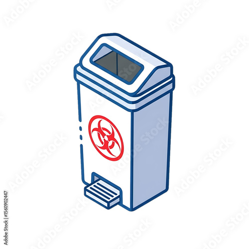 Biohazard bin for infectious medical waste.
