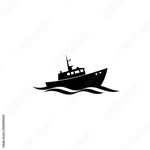 Minimalist Abstract Sinking Boat Illustration