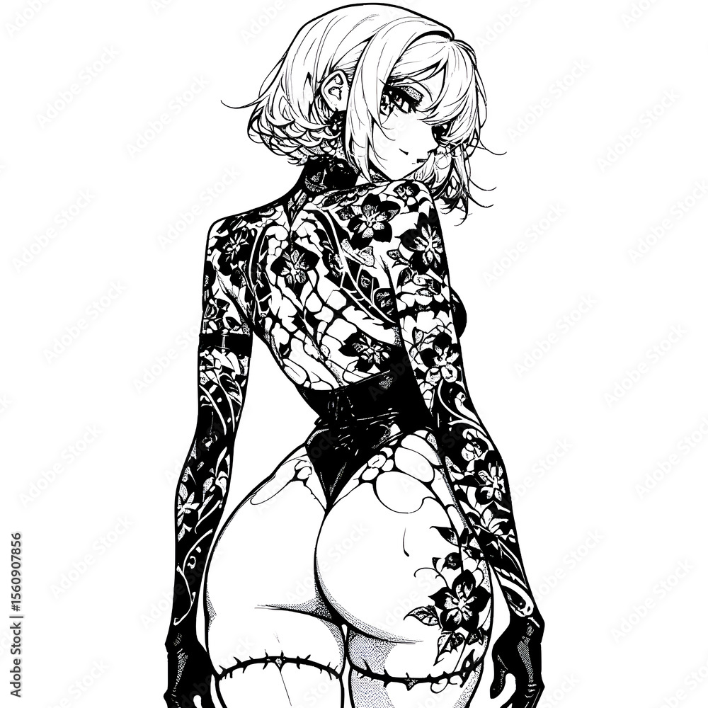 Obraz premium Inked woman (Manga-styled) 1