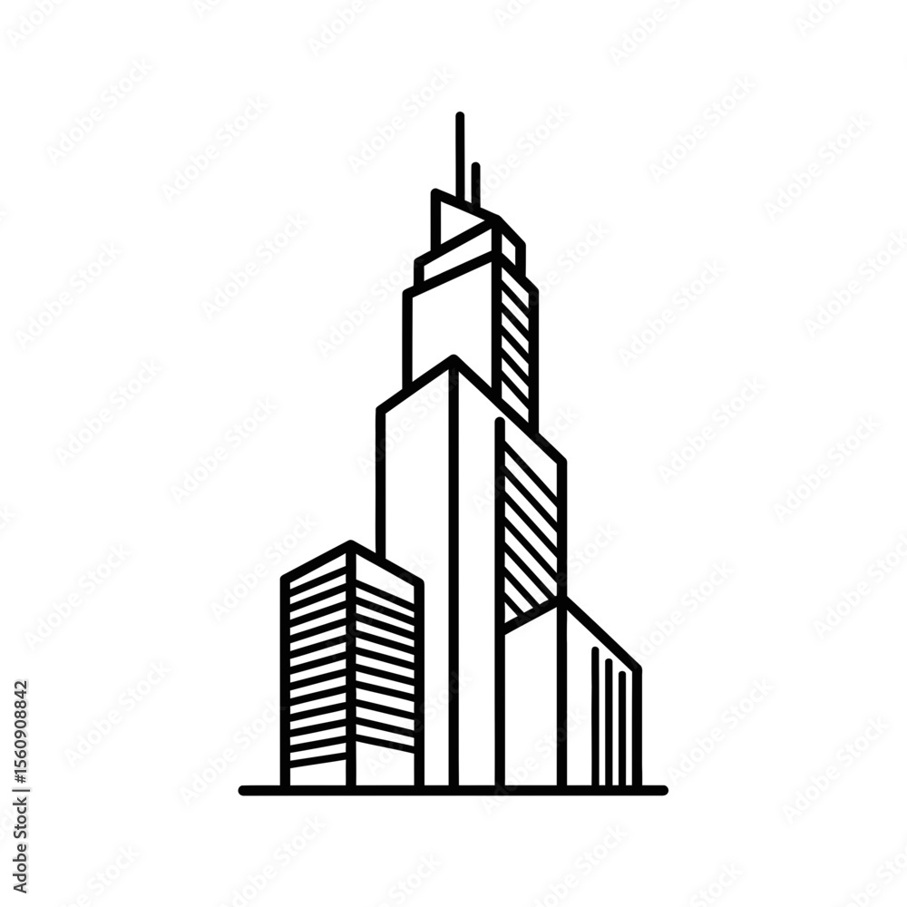 Obraz premium Investment banking skyscraper vector icon design