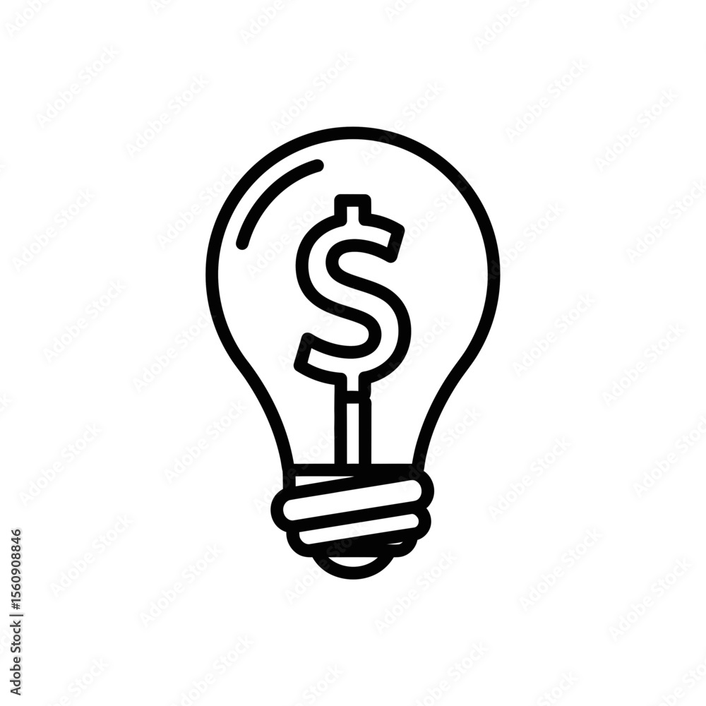 Investment Banking Light Bulb Icon Representation Investment Banking Light Bulb Icon Representation