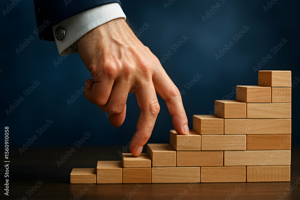 Hand Climbing Wooden Blocks: Career Growth and Success Hand Climbing Wooden Blocks: Career Growth and Success