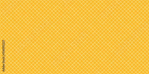 Ice cream cone background, waffle seamless vector pattern design, wafer texture illustration