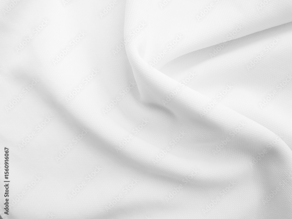 Obraz premium White wavy fabric background. Wrinkled cloth