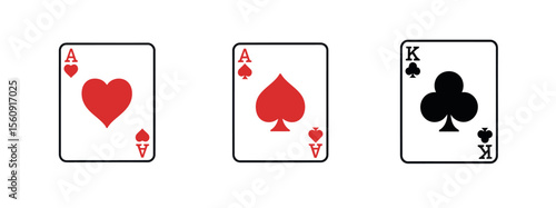 Assortment of Playing Cards Isolated on White Background for Game Design