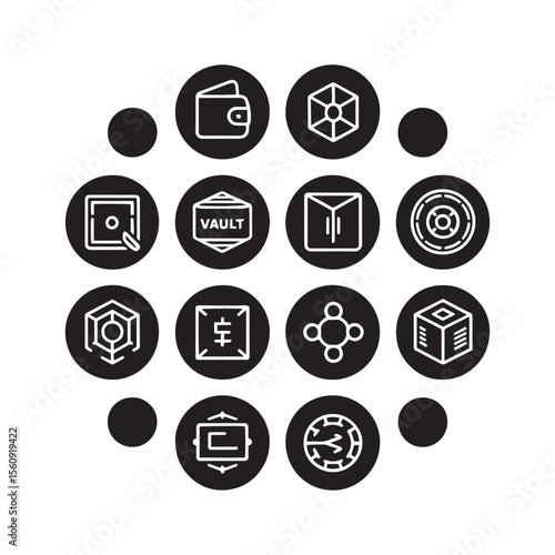 Cryptocurrency Mobile App Icons – Bitcoin, Ethereum, Blockchain Wallets, Tokens, Exchanges & Crypto Interfaces