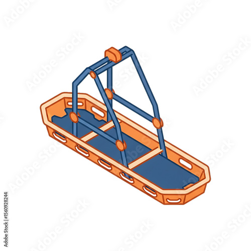 Rescue stretcher for patient transport in emergencies.
