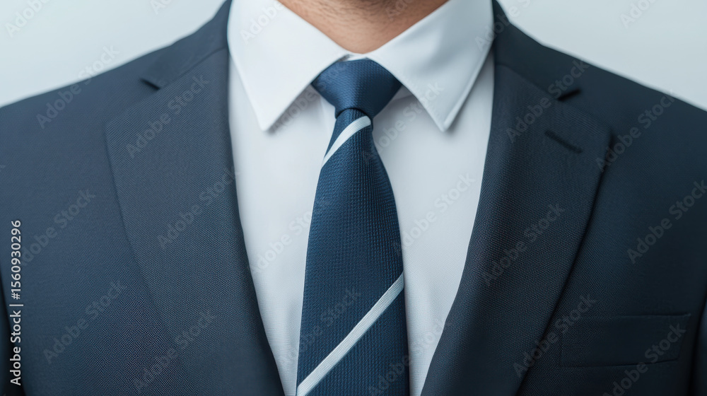 Professional man in navy suit and silk tie, exuding confidence and style. Professional man in navy suit and silk tie, exuding confidence and style.