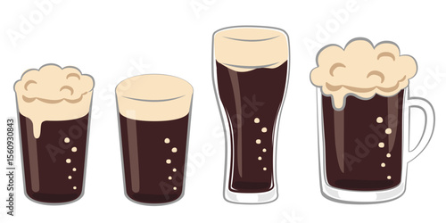 アルコール飲料_黒ビール（ビアグラス）
