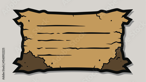 Cartoonish distressed parchment paper vector with transparency for various design projects