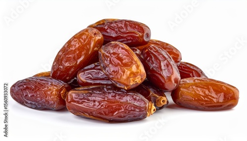Wallpaper Mural Pile of Medjool Dates with Wrinkled Texture and Translucent Appearance on White Background Torontodigital.ca