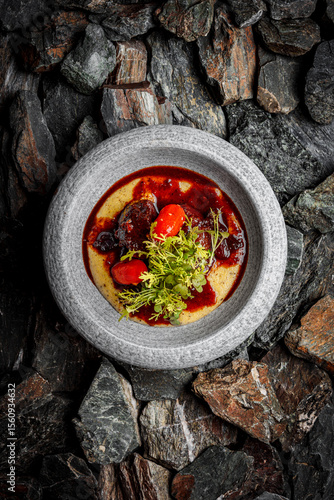 Braised Beef Cheeks on stones