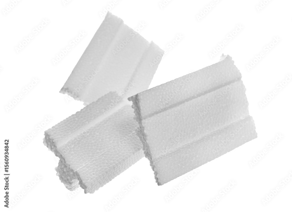 Obraz premium Styrofoam piece flying isolated on white, clipping path 