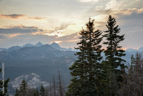 Beautiful sunset view from Minaret Vista in Mammoth Lakes, California
