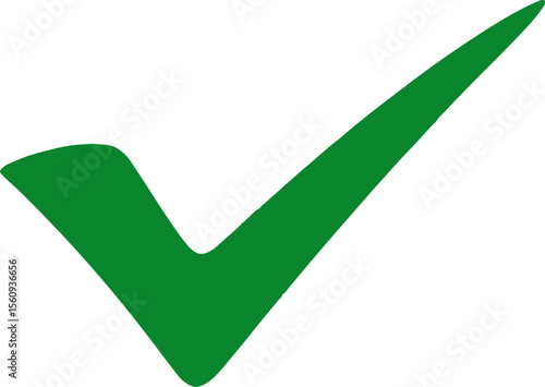 A single green check mark on a pale green background indicating completion or approval in a simple design