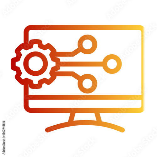 Enterprise Digitalization Framework from the Business Automation icon collection (Outline Gradient style)