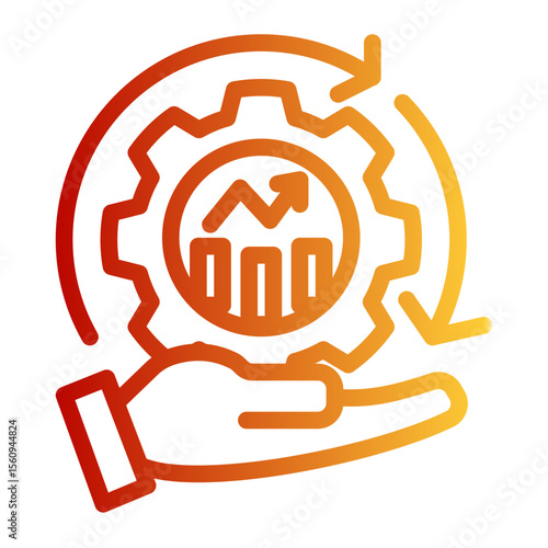 Corporate Operations Dashboard from the Business Automation icon collection (Outline Gradient style)