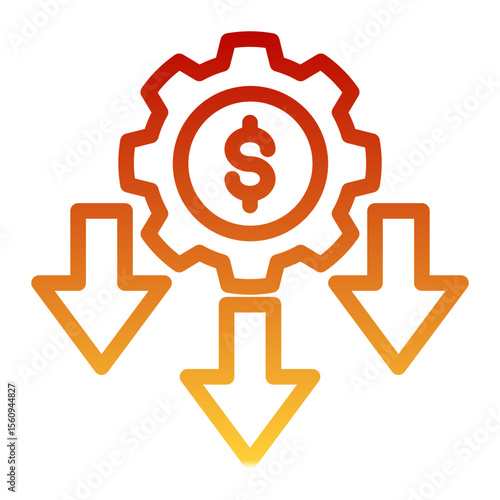 Cost Optimization Strategy from the Business Automation icon collection (Outline Gradient style)