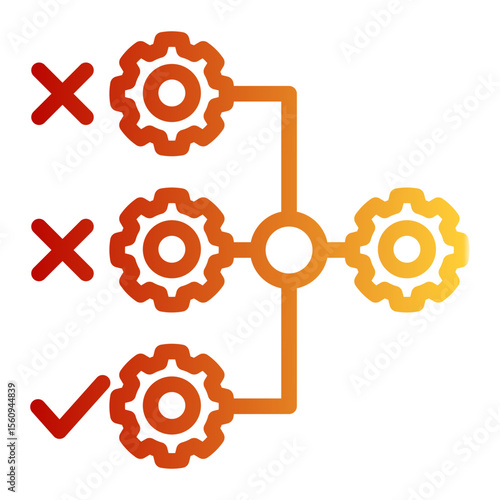 Automated Industrial Workflow from the Business Automation icon collection (Outline Gradient style)