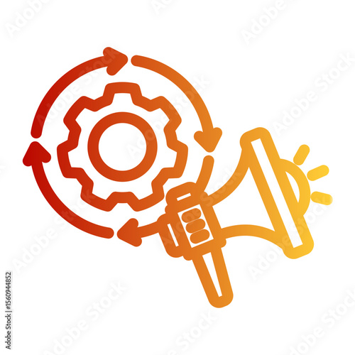 Automated Campaign Manager from the Business Automation icon collection (Outline Gradient style)