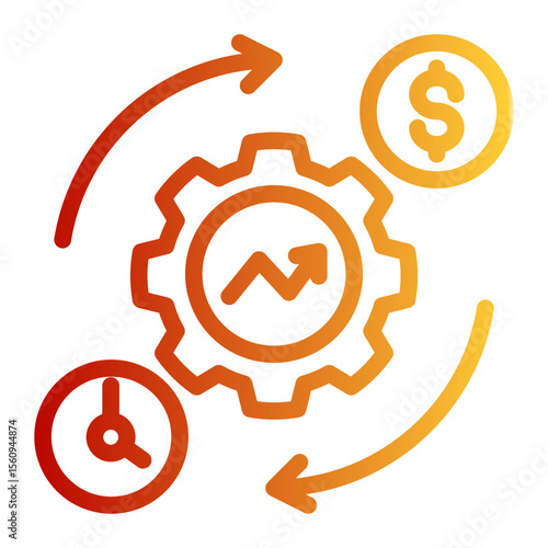 Time Optimization Gauge from the Business Automation icon collection (Outline Gradient style)