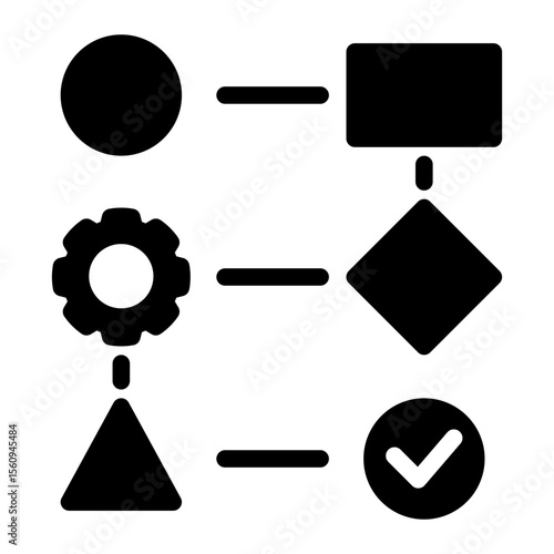 Automated Process Flowchart from the Business Automation icon collection (Solid style)