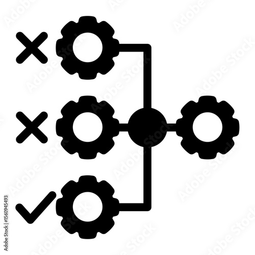 Automated Industrial Workflow from the Business Automation icon collection (Solid style)
