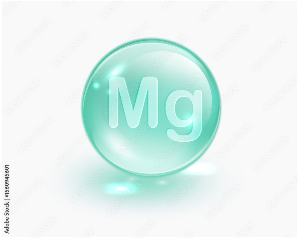 Magnesium (Mg) Mineral Supplement Softgel Capsule Symbol Magnesium (Mg) Mineral Supplement Softgel Capsule Symbol