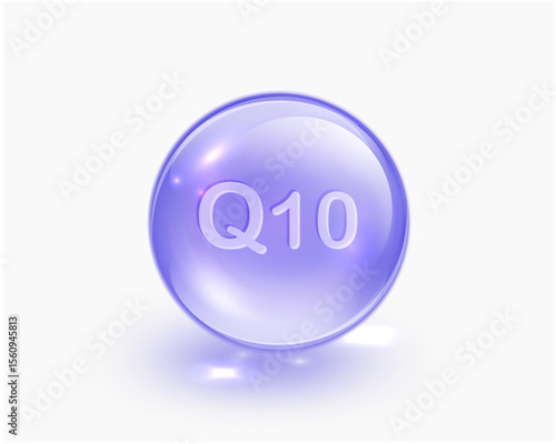 Coenzyme Q10 (CoQ10) Softgel Capsule Symbol Isolated