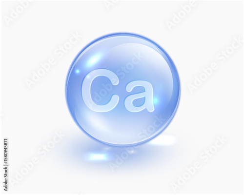 Calcium (Ca) Mineral Supplement Softgel Capsule Symbol