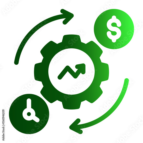 Time Optimization Gauge from the Business Automation icon collection (Solid Gradient style)