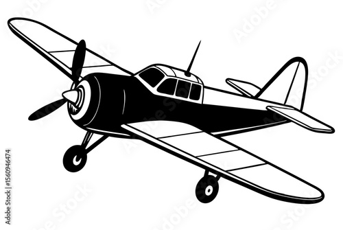Isolated vector illustration of a vintage red biplane with a propeller, perfect for aviation and flight themes