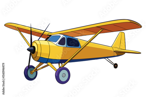 Isolated white background showcases vintage military aircraft, an old propeller plane or biplane, evoking retro aviation and flight