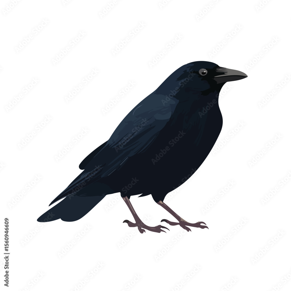 Obraz premium vector illustration of crow isolated in White Background, crow vector