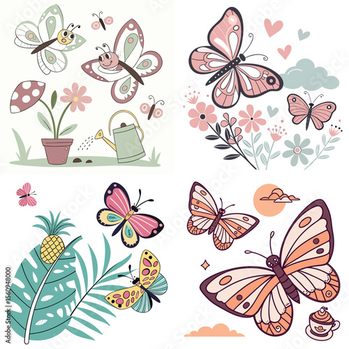 High-Quality Butterfliess Illustrations in Various Styles – SVG Bundle