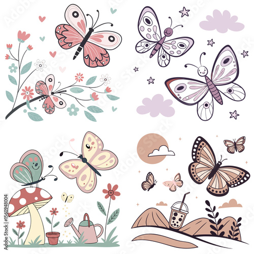 High-Quality Butterfliess Illustrations in Various Styles – SVG Bundle