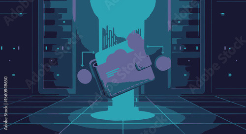Digital Wallet Transferring Funds Across The Network Infrastructure Of The Blockchain
