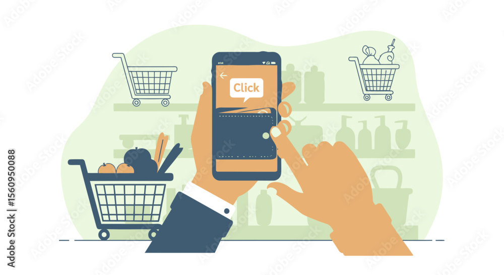 Online Shopping Via Phone Shows a Convenient And Easy Way To Purchase Food Online Shopping Via Phone Shows a Convenient And Easy Way To Purchase Food