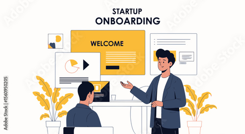 Engaging Team Introductions For Seamless Startup Onboarding Process Illustration