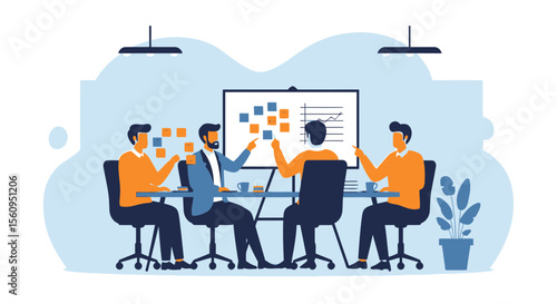 Innovative Team Engaged In Business Planning And Strategic Decision Making Process