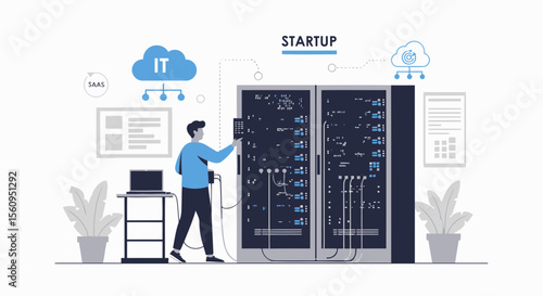 Server Room Technician Configuring Hardware For Cloud Infrastructure Management