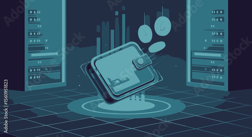 Digital Wallet Emerging From Data Center In Technological Financial Scene