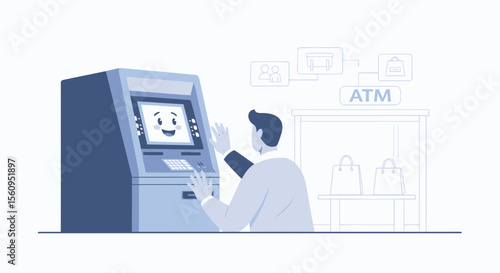 Interactive Banking Experience At The Atm For Transactions With Friendly Interface