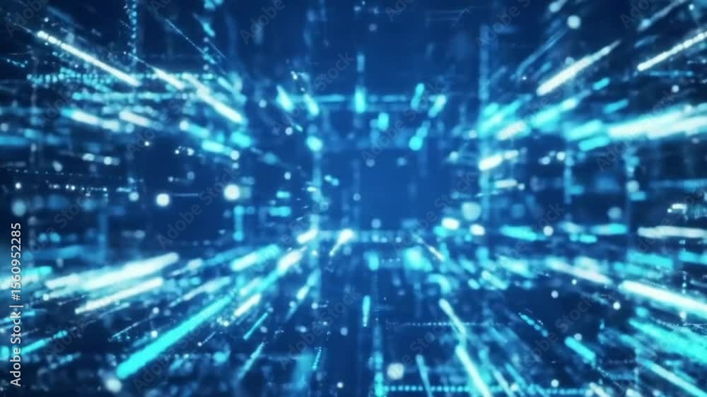 An abstract digital background featuring a matrix of blue data and light creating a futuristic technology pattern An abstract digital background featuring a matrix of blue data and light creating a futuristic technology pattern