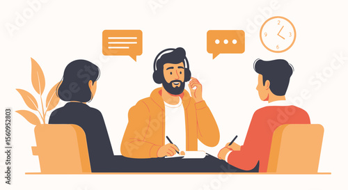 People Meeting Attending An Online Conference Or Business Meeting Work From Home