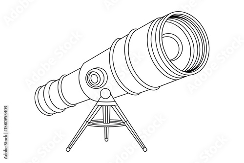 A telescope on a tripod, seeking the cosmos.
