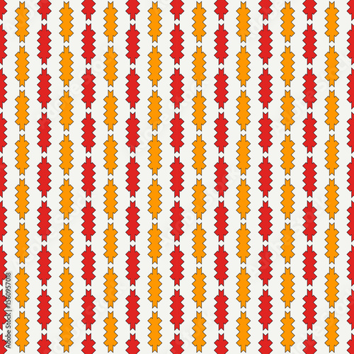 Arrow fletching seamless pattern. Ethnic, tribal print. Eclectic ornament. Repeated geometric shapes background. Native americans ornamental wallpaper. Vector abstract digital paper