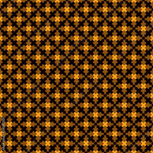 Ancient seamless pattern. Oriental tracery window ornament. Arabesque mosaic surface print. Repeated crosses motif background. Eclectic ornamental wallpaper. Vector abstract digital paper