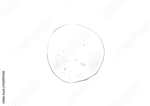white drop of face wash gel on white background